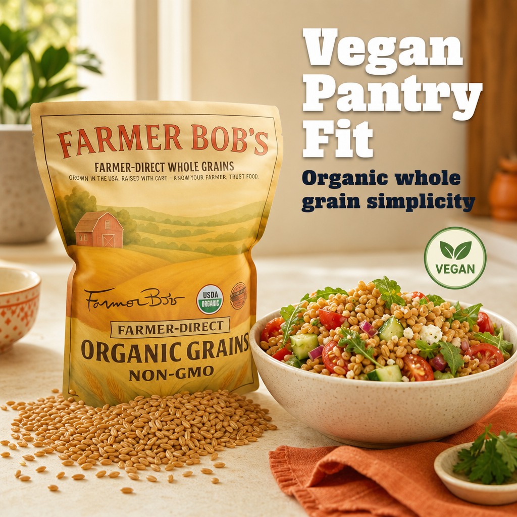 Farmer Bob's Organic Kamut Khorasan Wheat Berries 5 lb - USDA Organic Non-GMO