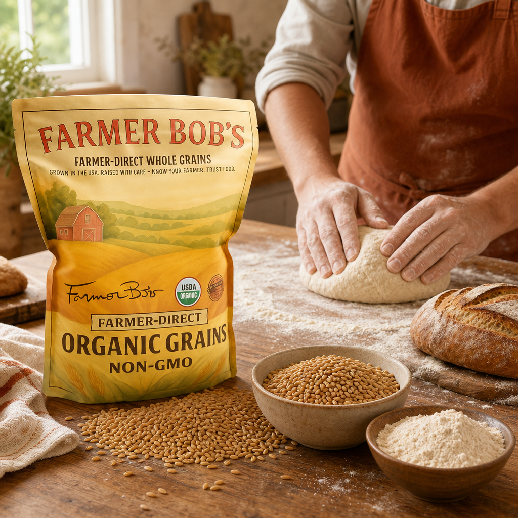 Farmer Bob's Organic Kamut Khorasan Wheat Berries 5 lb - USDA Organic Non-GMO