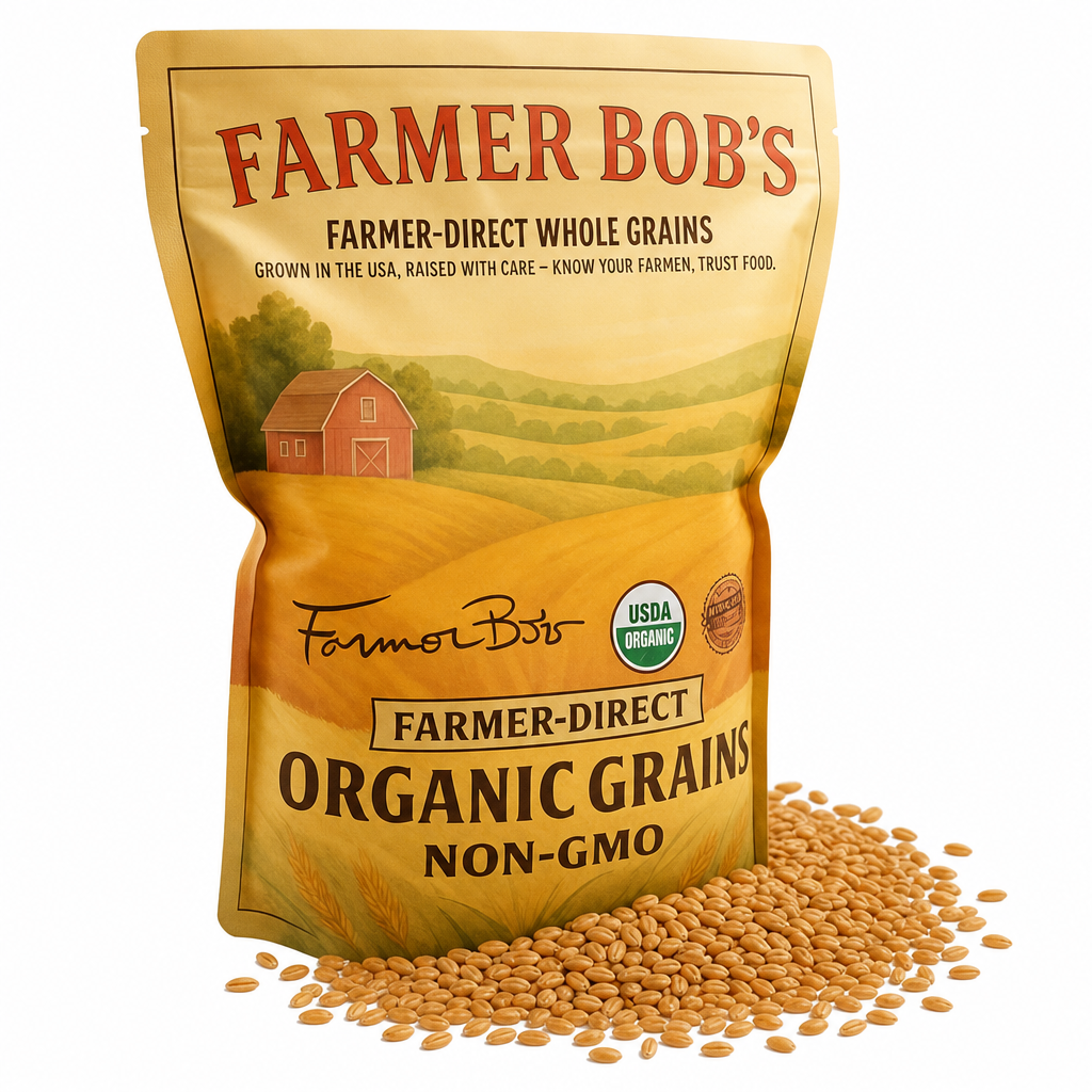 Farmer Bob's Organic Kamut Khorasan Wheat Berries 5 lb - USDA Organic Non-GMO