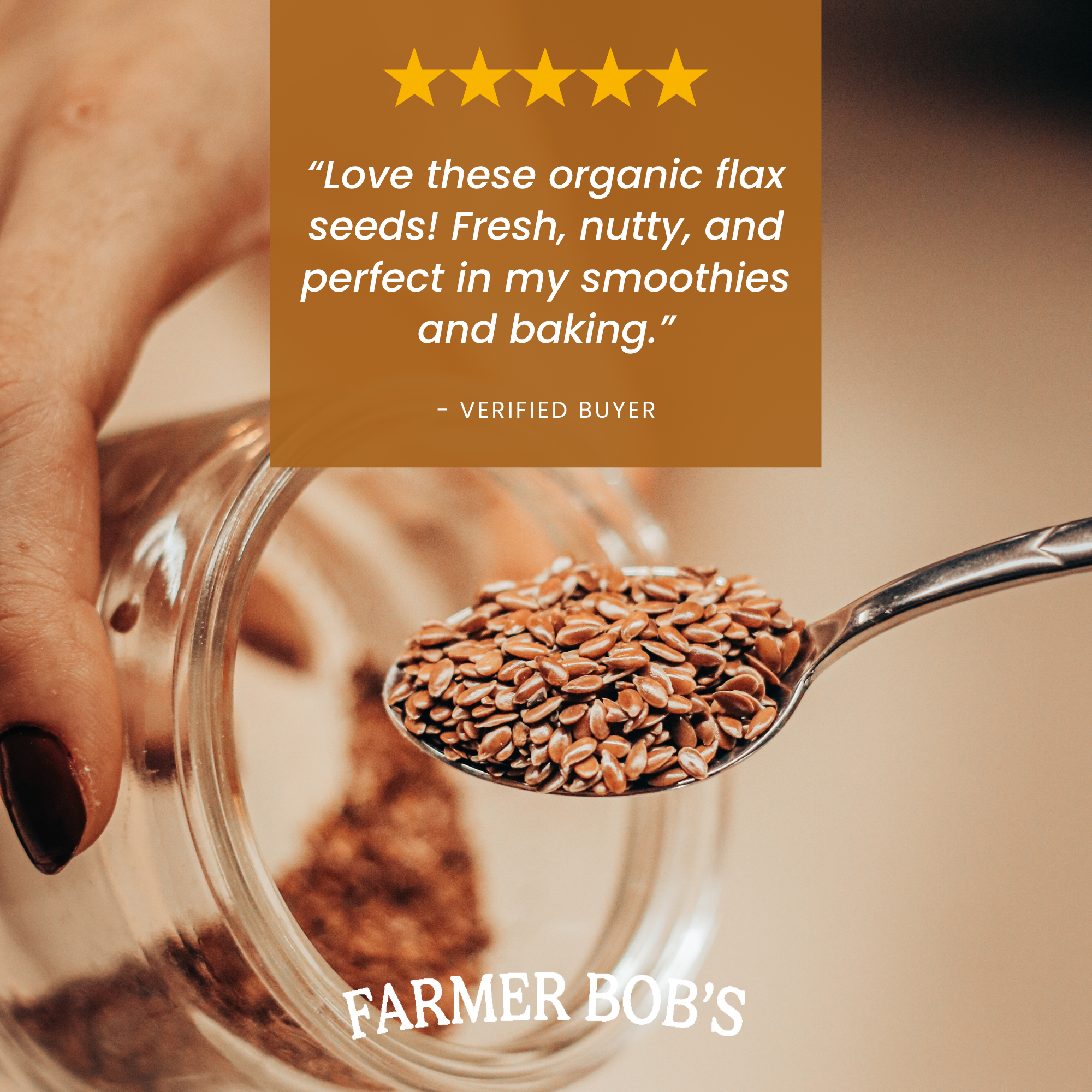 USDA Organic Brown Flax Seed Non-GMO Farmer Bob's Farmer-Direct