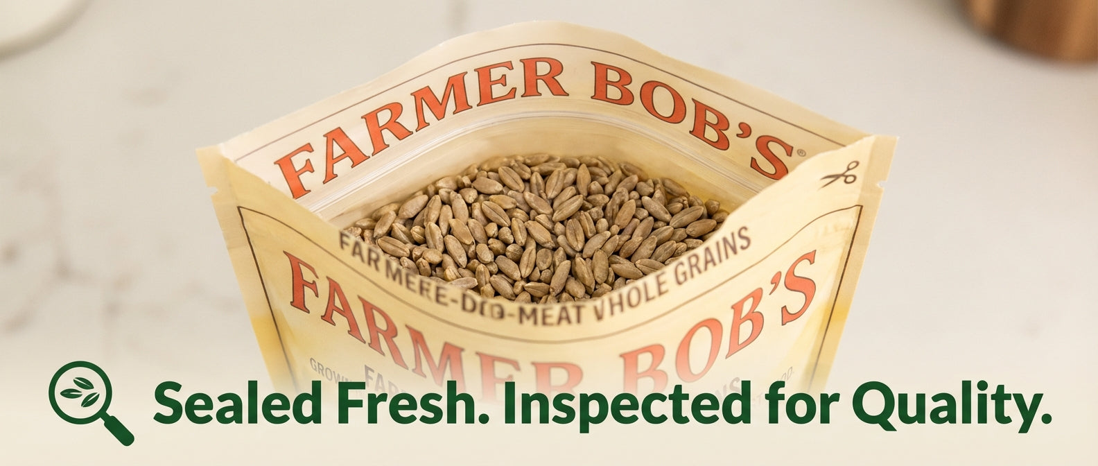 Farmer Bob's Whole Rye Berries Organic - USDA Certified, Farmer-Direct, Grown in USA - No Glyphosate, Reclosable Bag - Ideal for Baking Rye Bread, Cooking - Premium Organic Rye Berry Grain