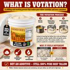 Infographic explaining Farmer Bob's votation process for smoother, more consistent beef tallow