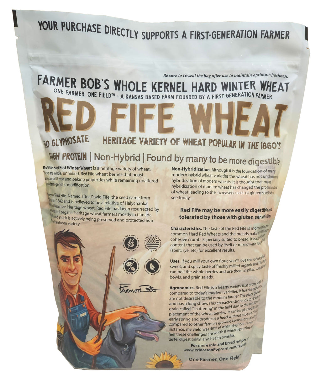 5lb Red Fife Hard Red Winter Wheat Whole Berries Heirloom Non-Hybrid Heritage Wheat No-Glyphosate